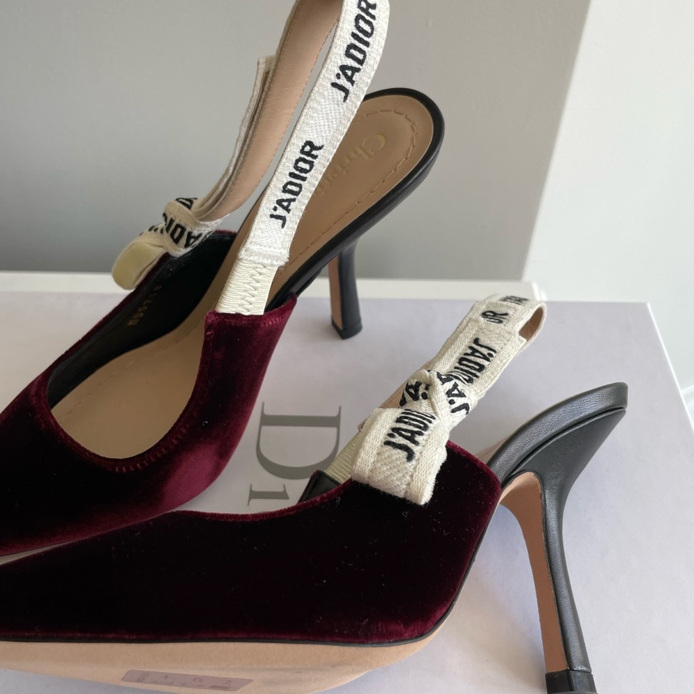 Dior J’Adior Slingback Heels Deep Amaran 34.5 - Picture 3 of 12